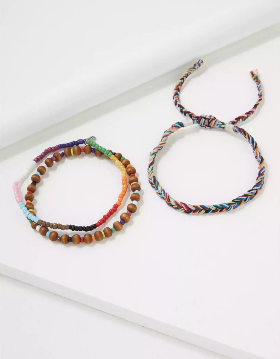 Bijoux American Eagle AEO Pride Bracelet 3-Pack Multicolore Homme | HPM-78730881